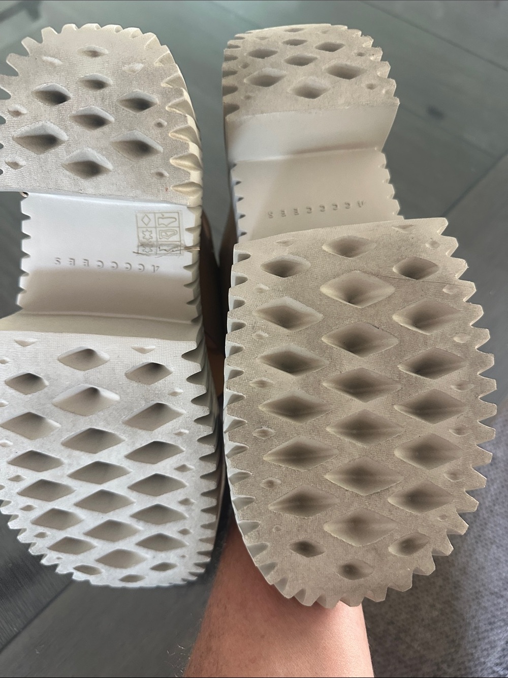 Womens 4CCCCESS Plia Juno Platform Sandals with White Ridged Sole - Picture 8 of 10